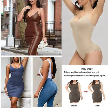V Neck Spaghetti Strap Bodysuit